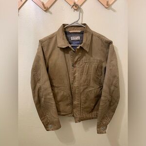 Rogue Territory SUPPLY JACKET -waxed tan wool lined MEDIUM
